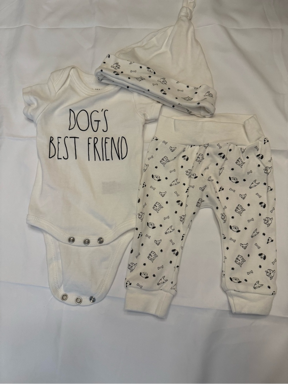 Rae Dunn Baby Dog's Best Friend 3pc set 0-3 mos